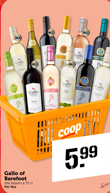 Gallo   rode wijn, witte wijn folder aanbieding bij  Coop - details