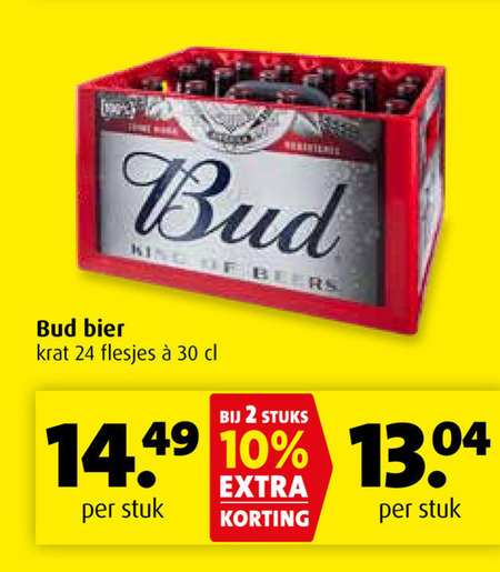 Bud   krat bier folder aanbieding bij  Boni - details