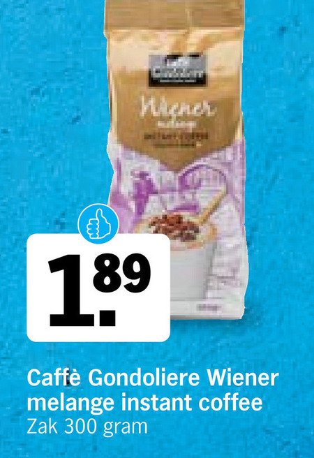 Caffe Gondoliere   oploskoffie folder aanbieding bij  Albert Heijn - details