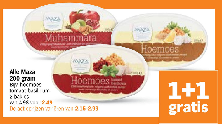 Maza   houmous folder aanbieding bij  Albert Heijn - details