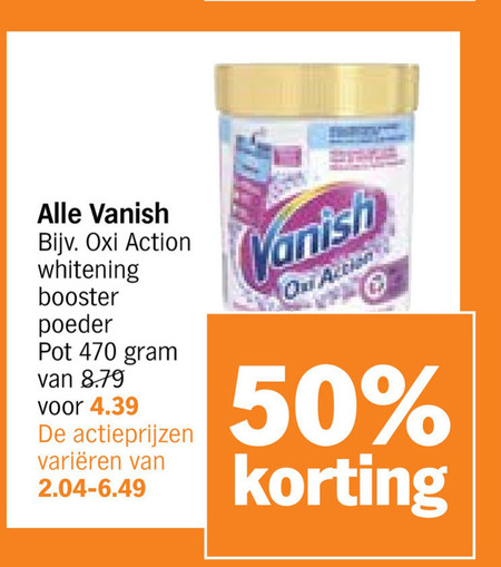 Vanish   vlekkenverwijderaar folder aanbieding bij  Albert Heijn - details