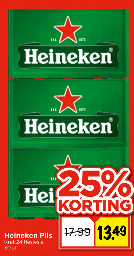 Heineken   krat bier folder aanbieding bij  Vomar - details