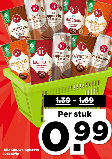 Douwe Egberts   ijskoffie folder aanbieding bij  Plus - details