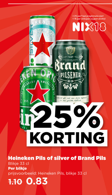 Brand   blikje bier folder aanbieding bij  Plus - details