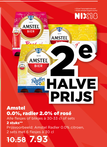 Amstel   radler bier folder aanbieding bij  Plus - details