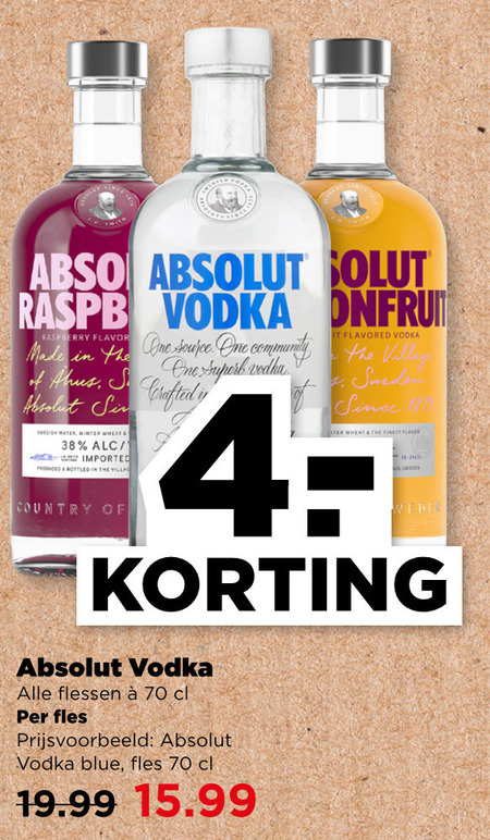 Absolut   wodka folder aanbieding bij  Plus - details