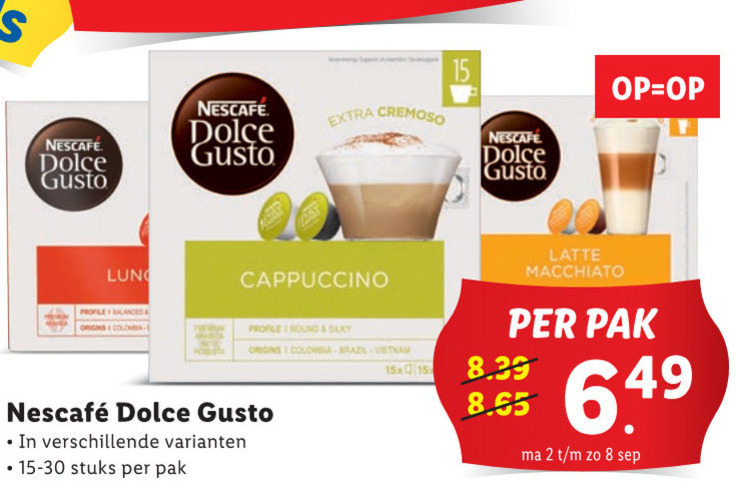 Nescafe   dolce gusto capsules folder aanbieding bij  Lidl - details