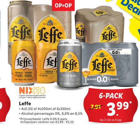 Leffe   blikje bier, speciaalbier folder aanbieding bij  Lidl - details