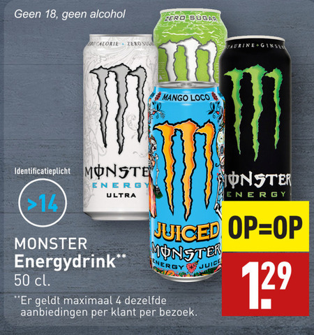 Monster   energiedrank folder aanbieding bij  Aldi - details