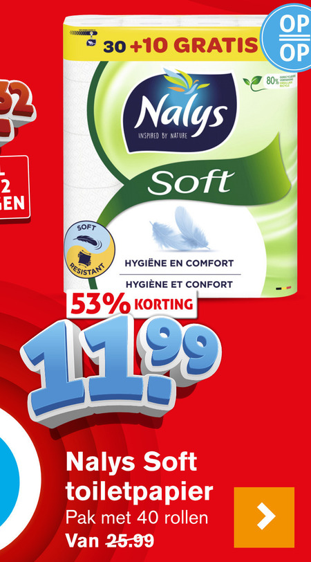 Nalys   toiletpapier folder aanbieding bij  Hoogvliet - details