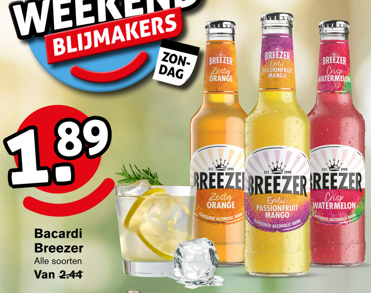 Breezer   mixdrank folder aanbieding bij  Hoogvliet - details