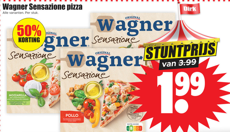 Wagner   diepvriespizza folder aanbieding bij  Dirk - details