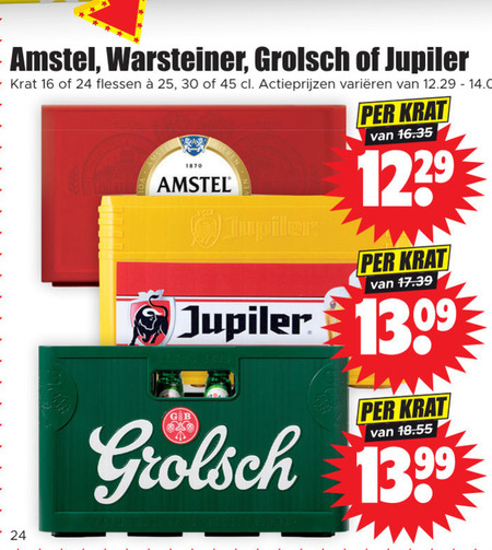 Grolsch   krat bier folder aanbieding bij  Dirk - details