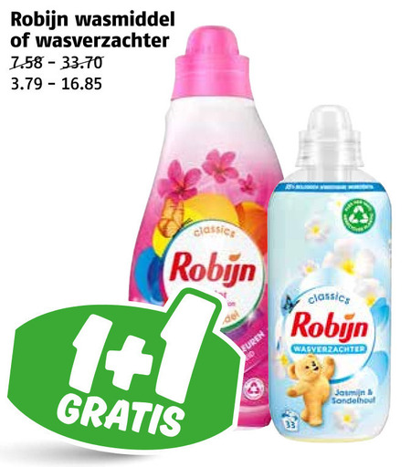 Robijn   wasmiddel, wasverzachter folder aanbieding bij  Poiesz - details