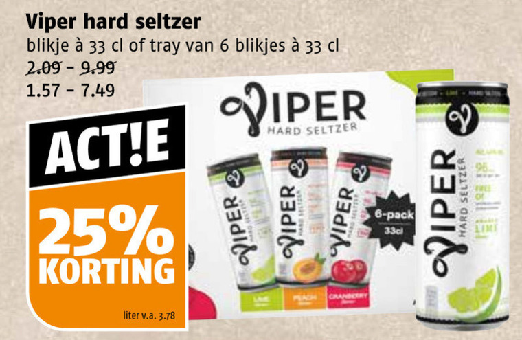 Viper   hard seltzer folder aanbieding bij  Poiesz - details