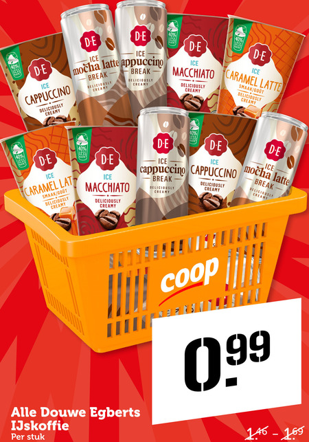 Douwe Egberts   ijskoffie folder aanbieding bij  Coop - details