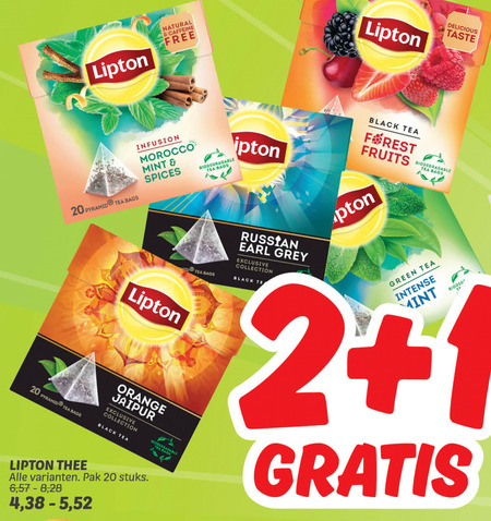 Lipton   thee folder aanbieding bij  Dekamarkt - details