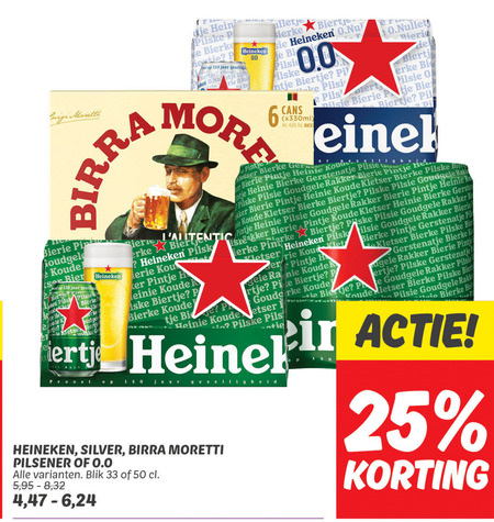 Heineken Silver   blikje bier folder aanbieding bij  Dekamarkt - details