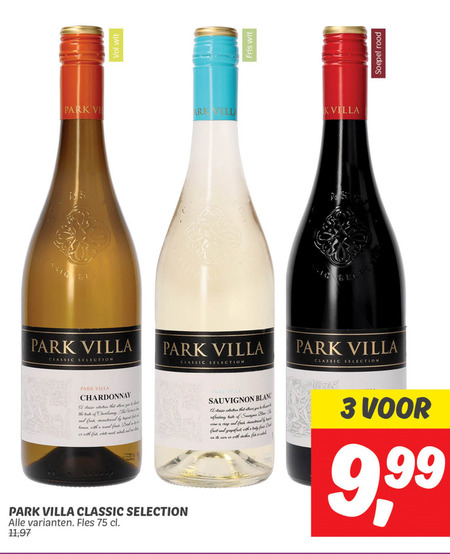 Park Villa   rode wijn, witte wijn folder aanbieding bij  Dekamarkt - details