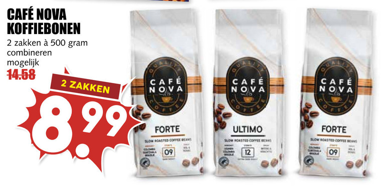 Cafe Nova   koffiebonen folder aanbieding bij  MCD Supermarkt Basis - details