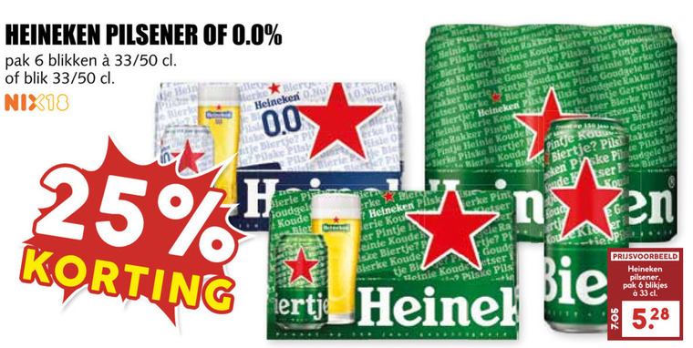 Heineken   blikje bier folder aanbieding bij  MCD Supermarkt Basis - details