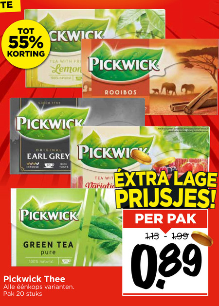 Pickwick   thee folder aanbieding bij  Vomar - details