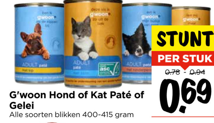 Gwoon   kattenvoer, hondenvoer folder aanbieding bij  Vomar - details