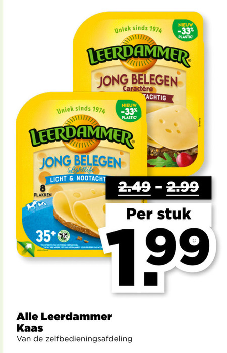 Leerdammer   kaasplakken folder aanbieding bij  Plus - details