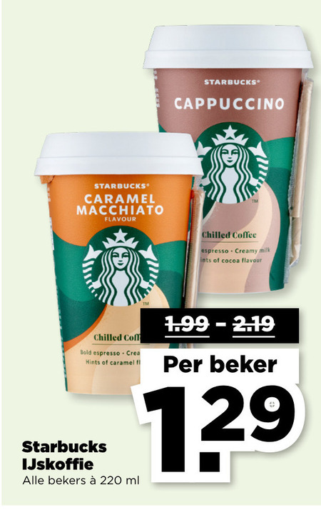 Starbucks   ijskoffie folder aanbieding bij  Plus - details