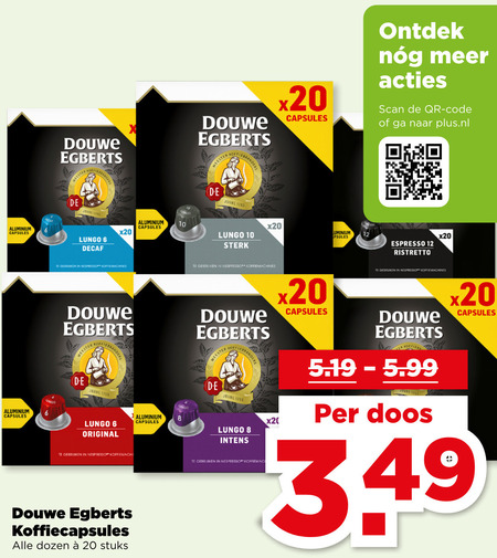 Douwe Egberts   koffiecups folder aanbieding bij  Plus - details