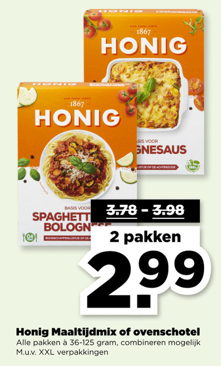 Honig   maaltijdmix folder aanbieding bij  Plus - details