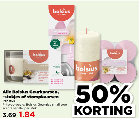 Bolsius   geurkaars folder aanbieding bij  Plus - details