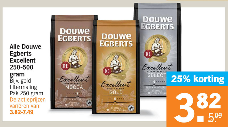 Douwe Egberts   koffie folder aanbieding bij  Albert Heijn - details