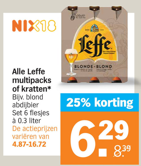 Leffe   blikje bier, speciaalbier folder aanbieding bij  Albert Heijn - details