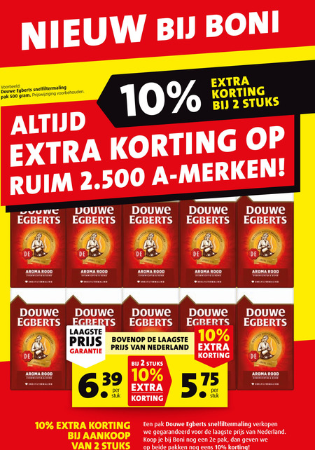 Douwe Egberts   koffie folder aanbieding bij  Boni - details