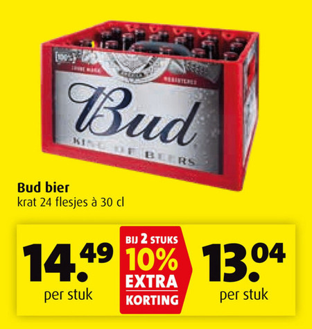 Bud   krat bier folder aanbieding bij  Boni - details