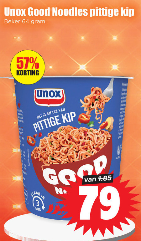 Unox   noodles folder aanbieding bij  Dirk - details