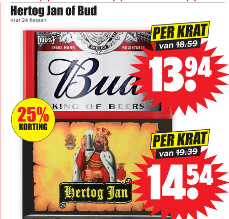 Bud   krat bier folder aanbieding bij  Dirk - details