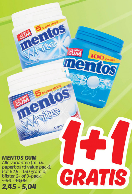 Mentos   kauwgom folder aanbieding bij  Dekamarkt - details