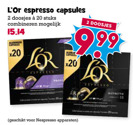 Douwe Egberts L Or   koffiecups folder aanbieding bij  Boons Markt - details