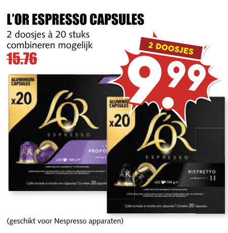 Douwe Egberts L Or   koffiecups folder aanbieding bij  MCD Supermarkt Basis - details