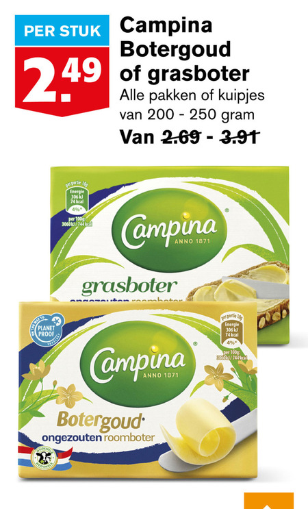 Campina   roomboter folder aanbieding bij  Hoogvliet - details