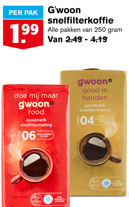 Gwoon   koffie folder aanbieding bij  Hoogvliet - details