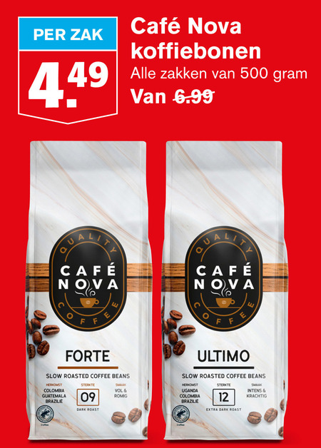 Cafe Nova   koffiebonen folder aanbieding bij  Hoogvliet - details