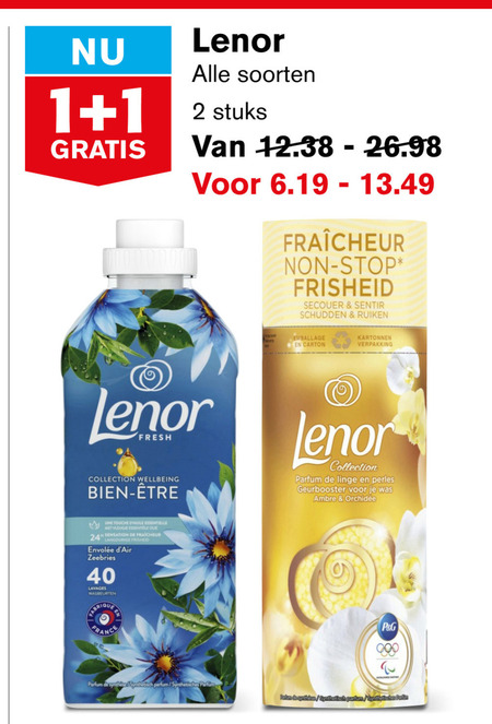 Lenor   wasverzachter folder aanbieding bij  Hoogvliet - details