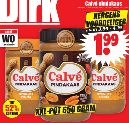 Calve   pindakaas folder aanbieding bij  Dirk - details