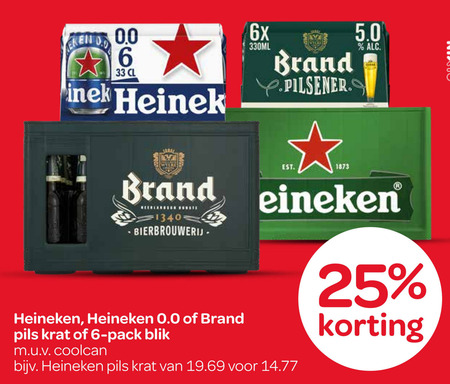 Heineken   krat bier, blikje bier folder aanbieding bij  Spar - details