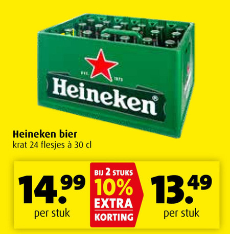 Heineken   krat bier folder aanbieding bij  Boni - details