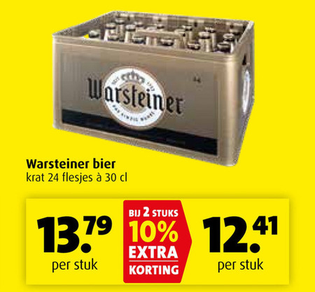 Warsteiner   krat bier folder aanbieding bij  Boni - details