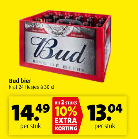 Bud   krat bier folder aanbieding bij  Boni - details